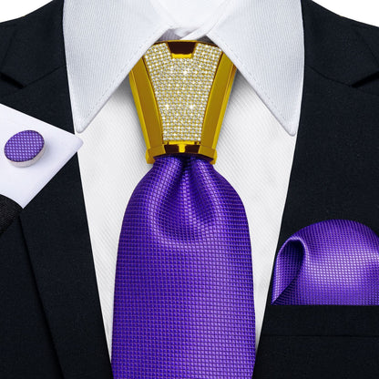 Men Necktie 3Pcs Luxury Striped Ties Cufflinks Pocket Square Wedding Accessories
