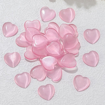 Nail Art Decals 20-100Pcs 3D Heart Charms Clear Acrylic DIY Manicure Accessories