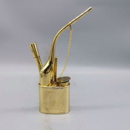 Old Chinese Brass Copper Handmade Pipe Smoking Tools Statue