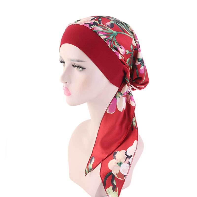Womens Muslim Hijab Cancer Chemo Hat Turban Hair Loss Head Wrap Scarf Bandana*US