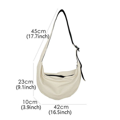 Canvas Crossbody Bags Dumpling Shape Shoulder Bag Large Tote Messenger Big Purse
