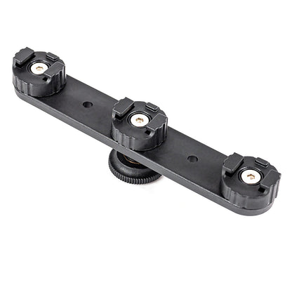 Triple Hot Shoe Bracket Mount Holder Hot Shoe Base Camera Support for Fill Light