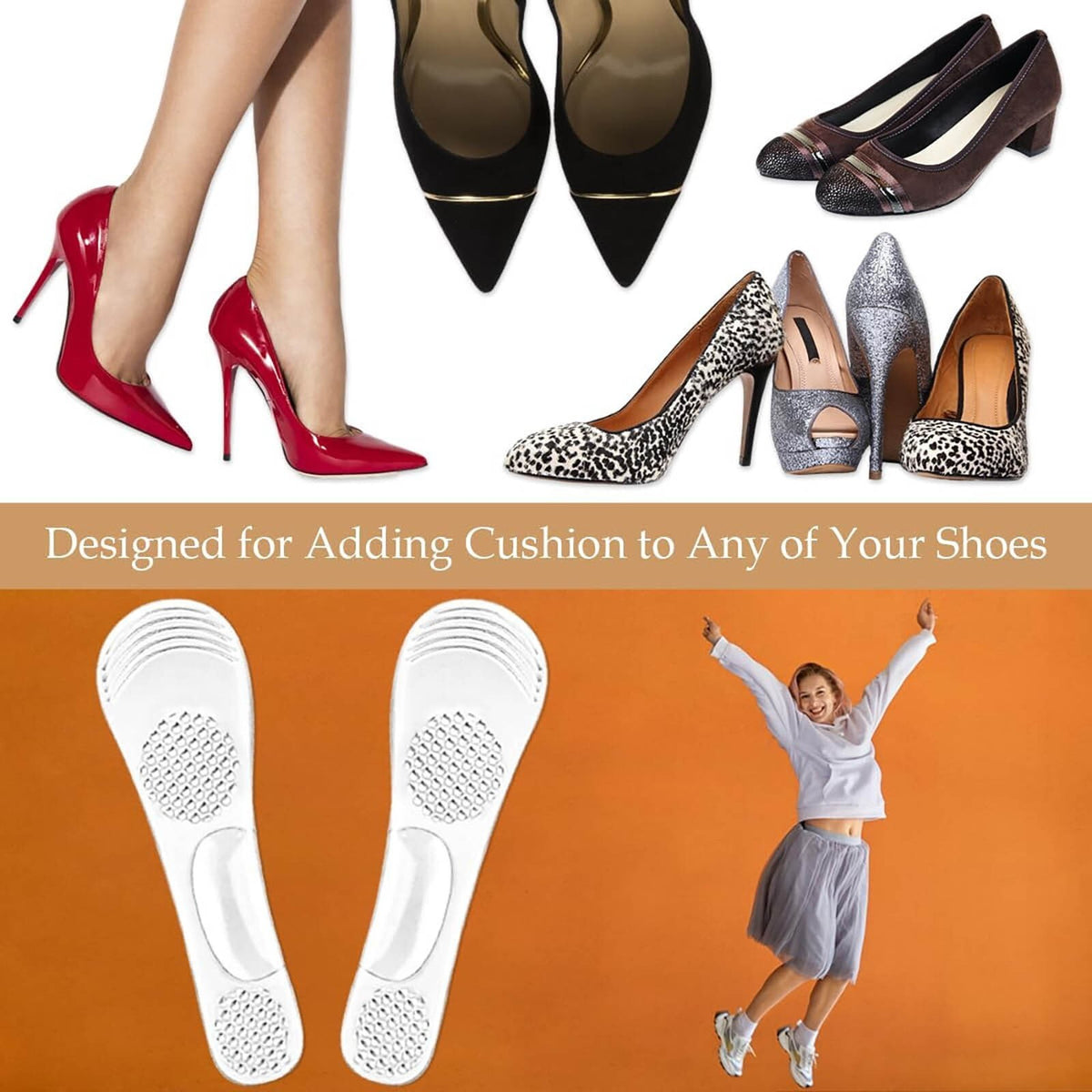 Ladies High Heels Insoles Cuttable High Heels Silicone Insoles Men And Women