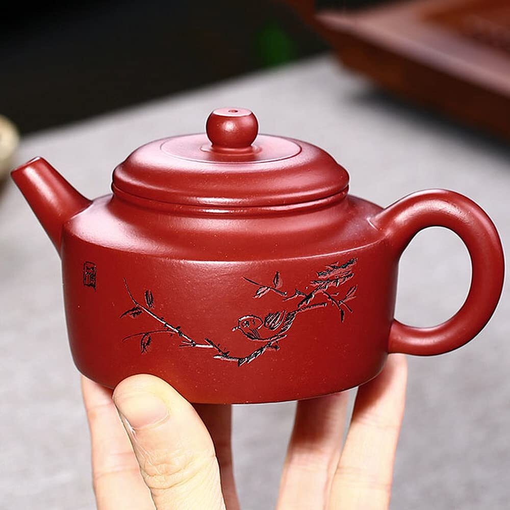 170ml Purple Clay Birds Pattern Teapot Dahongpao Kettle Kung Fu Tea Set