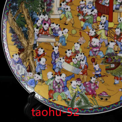 10"Old Chinese exquisite porcelain hand-painted characters plate
