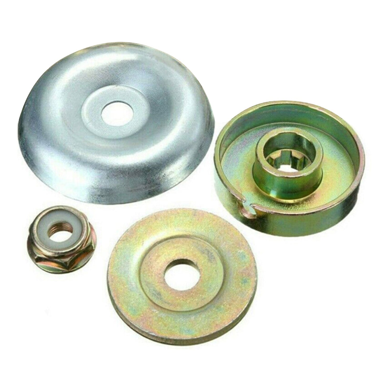 4Pcs Lawn Mower Metal Gearbox Blade Fixed Kit Protective Cover+Plate+Thread Nut