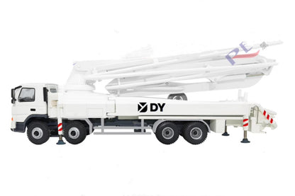 1:50 25CM DY Concrete Pump Truck Construction MachineDiecast Model White Color