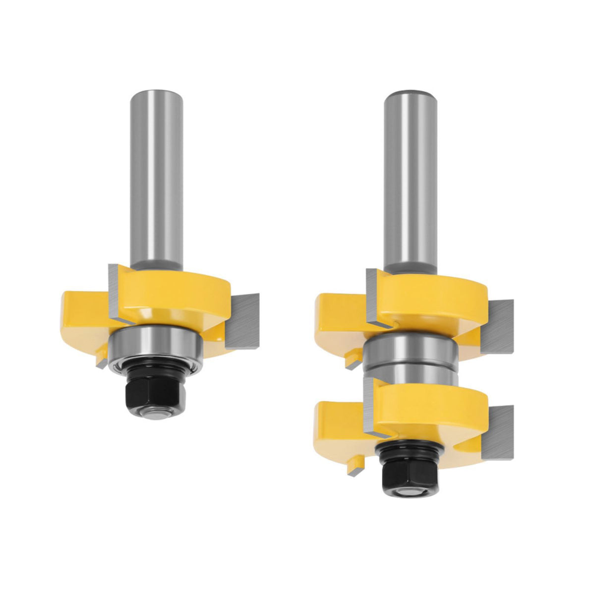 2pcs Tongue and Groove Router Bits equipped with an adjustable tongue cutter