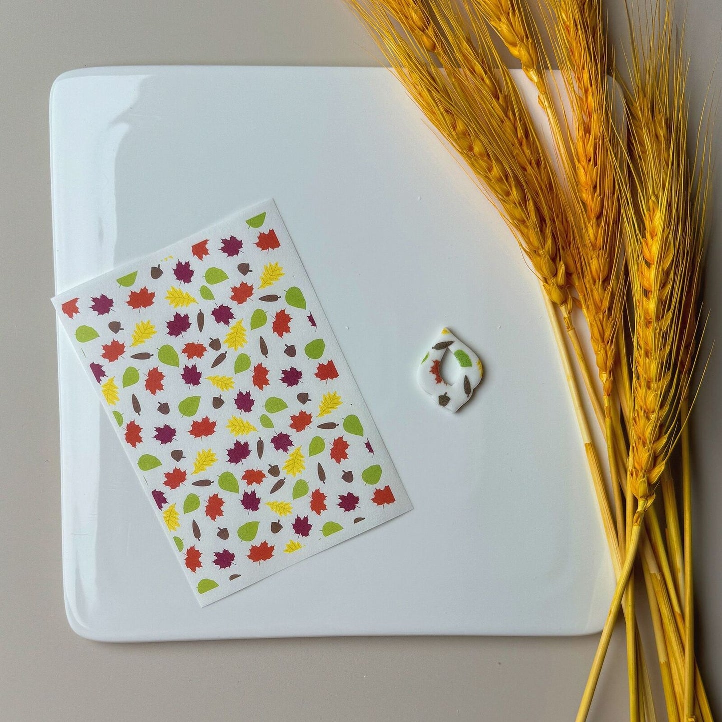 Ceramic Image Transfer Paper Autumn Fern Leaf Rose Flower DIY Dish Making Decals