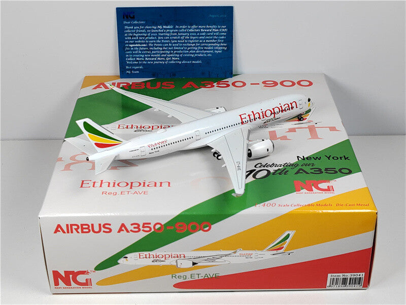 NG Models Ethiopian Airlines FOR AIRBUS A350-900 ET-AVE 1:400 Aircraft Model