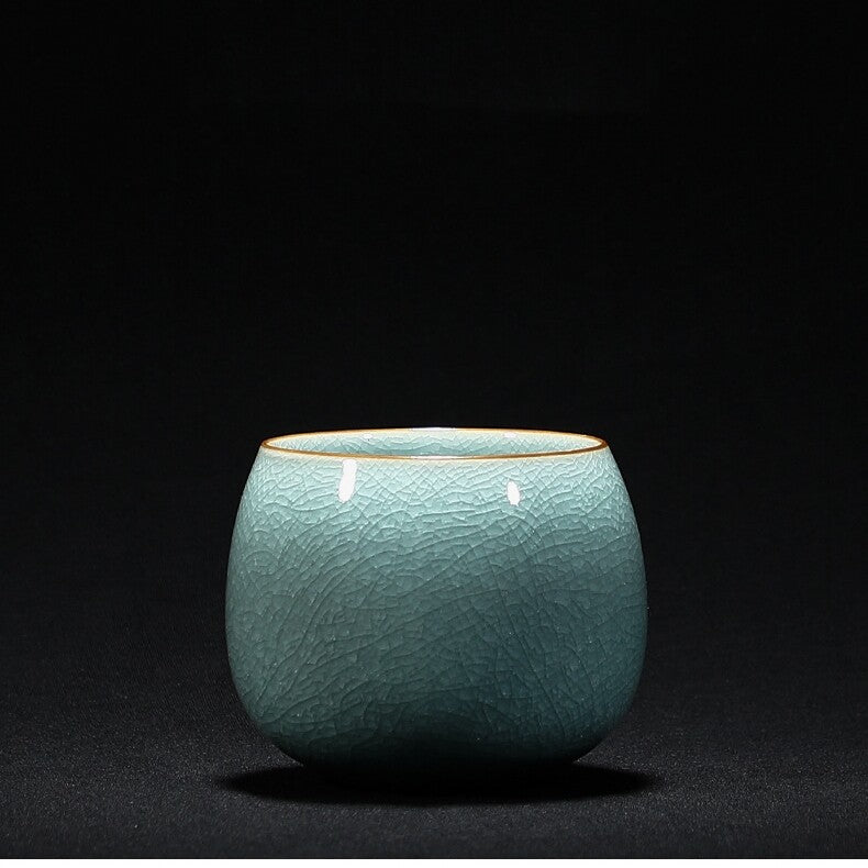 One Cup Porcelain Crackle Glaze Tea Cup Chinese Kungfu Cup Celadon Ceramic Cups