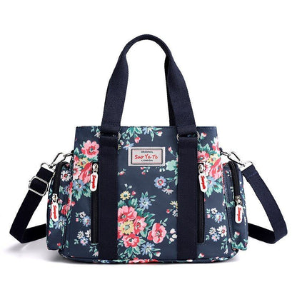 Nylon Flower Pattern Crossbody Bag Shoulder Purse Large Handbag Tote 25*11*20 CM