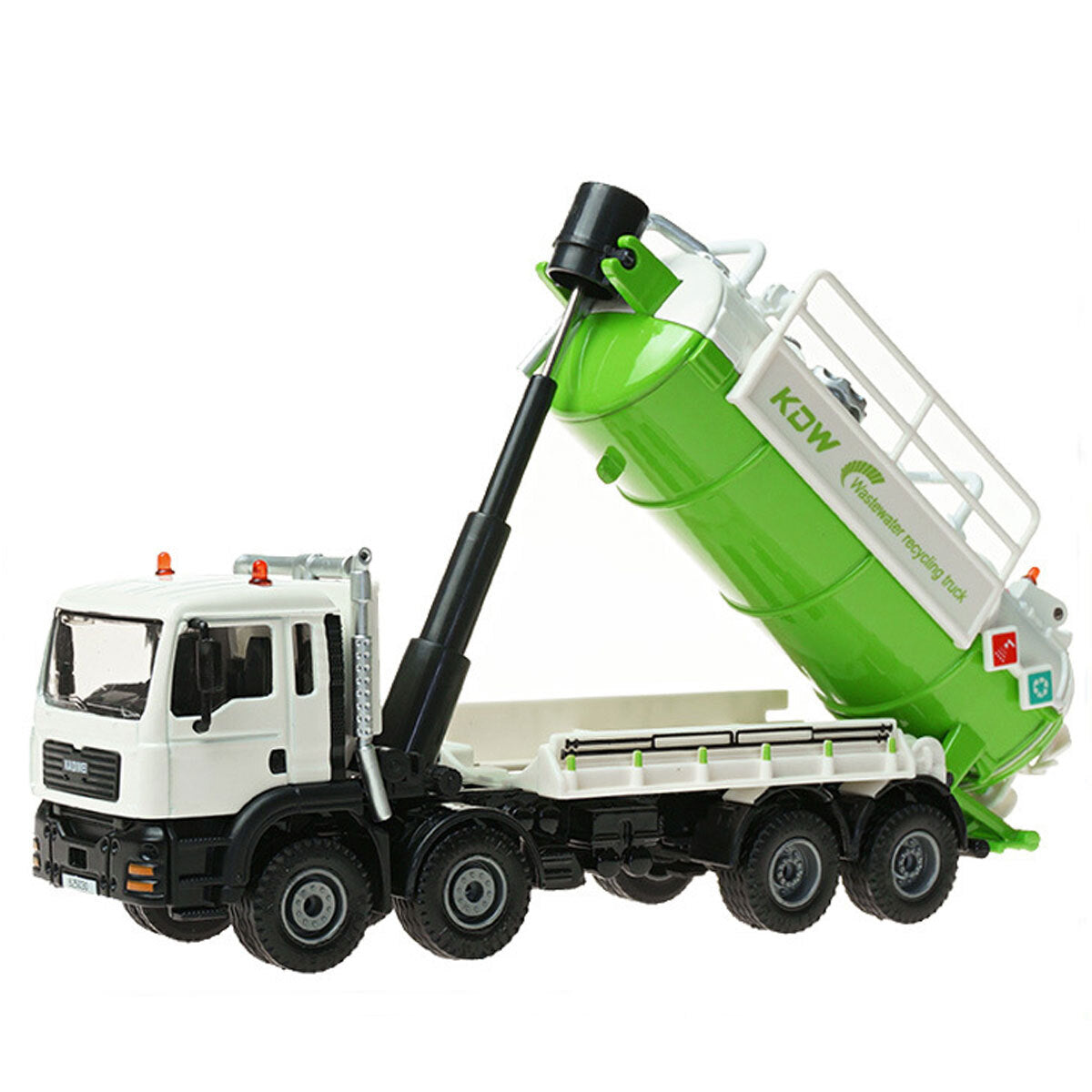 6.9" Sewage Recycling Truck Toy Model Car Diecast Toy Vehicle Boys Toys White