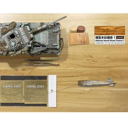 Wood Texture Airbrush Stencil Hobby Tools for 1/35 1/48 1/72 3G Model Building