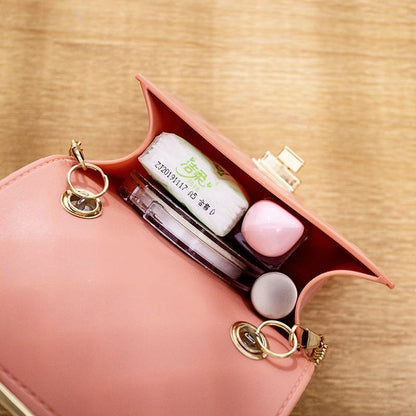 Women Bags Pearl Chain Pvc Mini Jelly Shoulder Bags Traveling Square Jelly Bag