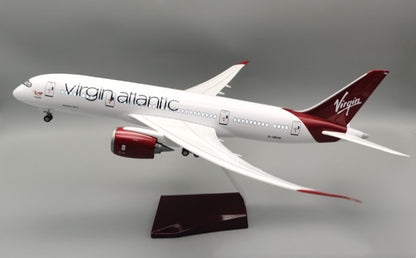 44CM Virgin Atlantic BOEING 787 Airplane Led Sound-controlled Light Resin Model