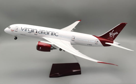 44CM Virgin Atlantic BOEING 787 Airplane Led Sound-controlled Light Resin Model
