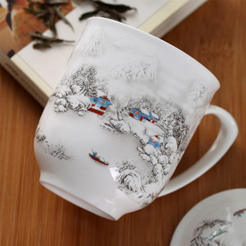 Large-capacity Ceramic Teacup China Jingdezhen Blue and White Porcelain