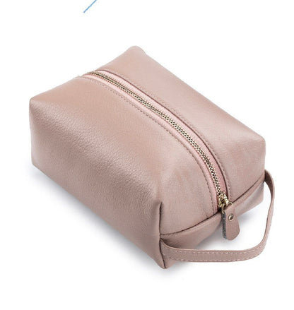 Customized Letters Wash Bag Large Genuine Leather Travel Cosmetic Bags 20*8*8 CM