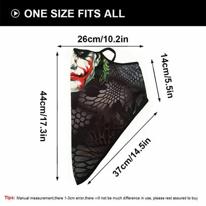 3D Motorcycle Face Masks Triangle Scarf Bandana Headband Neck Gaiter Windproof
