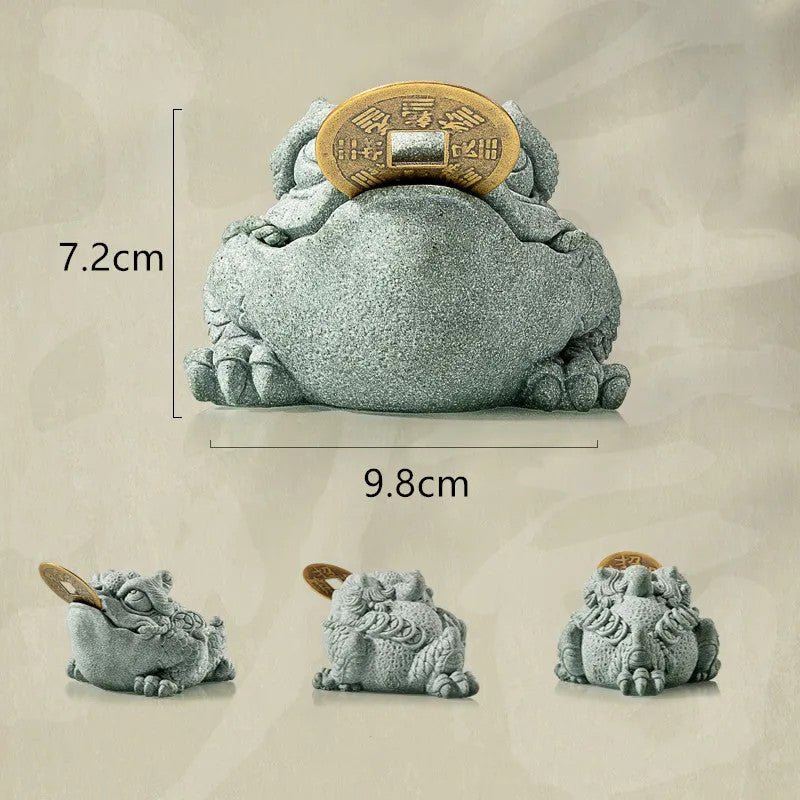 Chinese Stone Tea Pet Ornaments Toad Tea Figurine Sculpture Teaware Accessorie