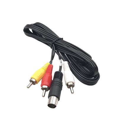 1.8M 9-Pin 3RCA Audio Video AV Cable Adapter Cord Wire For Sega Genesis 2 3