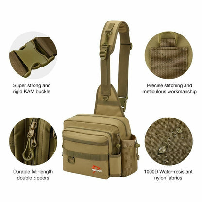 Fishing Bag Multifunctional Tackle Nylon Outdoor Water-resistant Sling Reel Lure