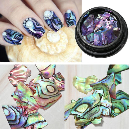 Nail Art Decor 3D Irregular Abalone Natural Sea Shell Stones DIY Accessory 1 Box