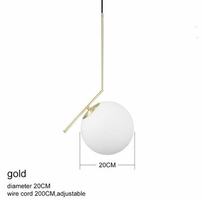 Pendant Lights Modern Glass Ball Home Dining Room Living Bedroom Hang Lamp Iron