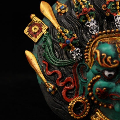 Nepal Handmade Painted Garuda Mask Wall Hanging Home Protection Decor
