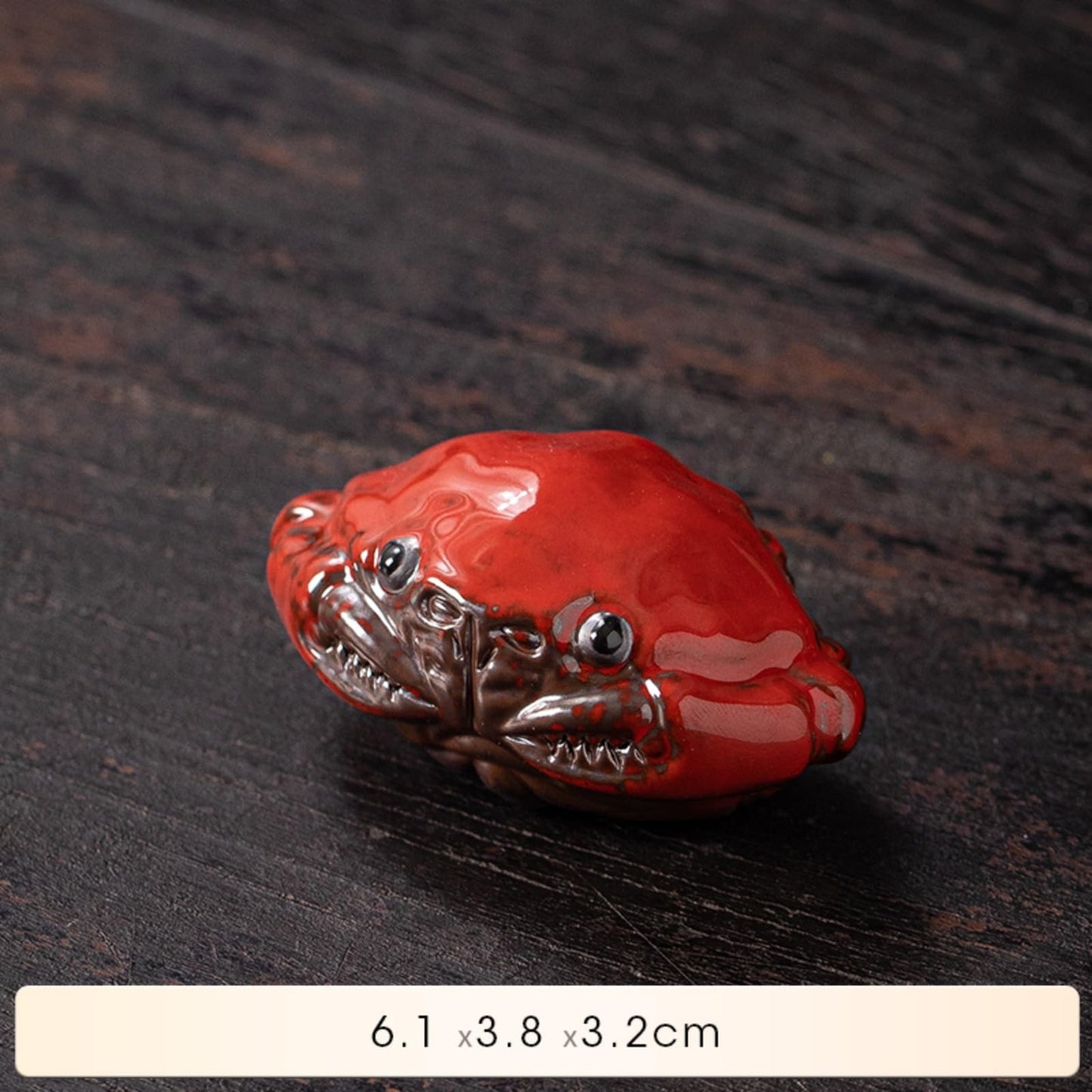 Chinese Small Crab Ceramic Tea Pet 6.1cm 2.4in Tea Play Tea Ceremony Decoration