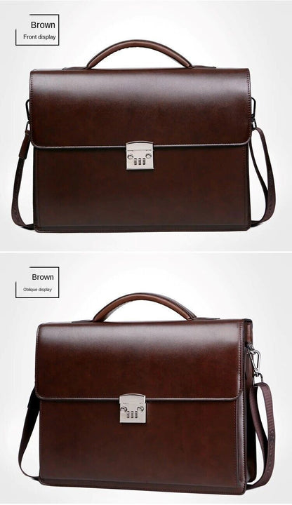 Fashion Password Lock Briefcase Business Men Shoulder Messenger Luxury Handbag