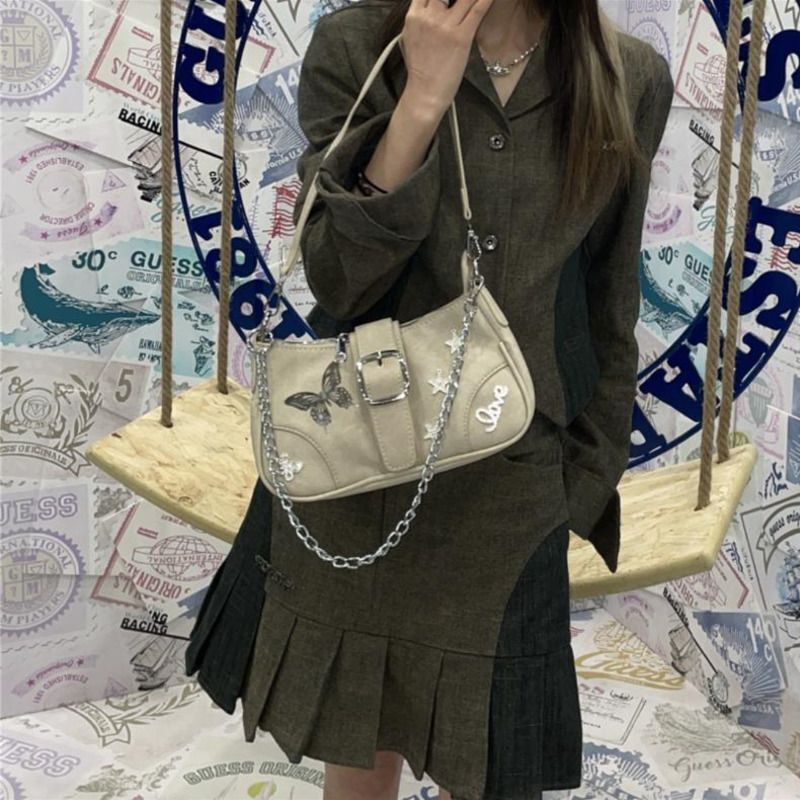 Handbags Small Shoulder Bags Versatile Underarm Bag 25*8*15 CM Purse Beige 1 PC