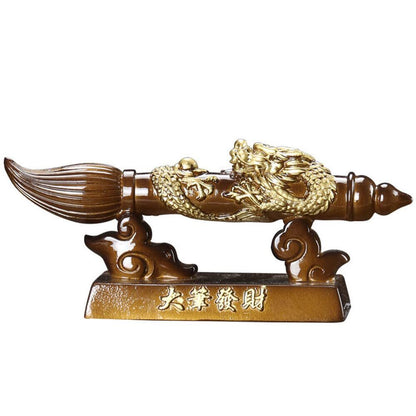 14.7cm Resin Color Changing Writing Brush Tea Pet Decor Creative Kung Fu Tea Set