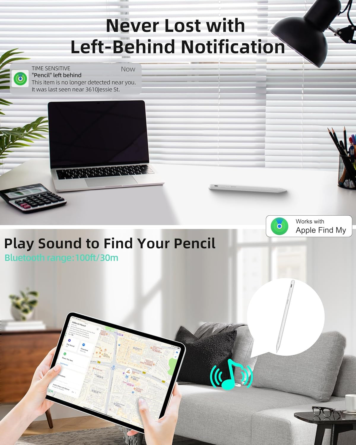 For Ipad Pencil, Anti-Lost Stylus Pen for Ipad Pro/Ipad Air/Ipad/Ipad Mini 2018-