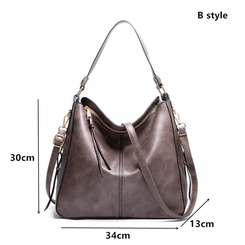 Synthetic Leather Handbag Hollow Double Tassel Shoulder Crossbody Bag Purse 1 PC