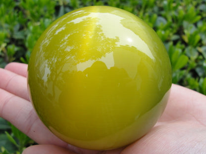 HOT SELL ASIAN QUARTZ CAT EYE CRYSTAL HEALING BALL SPHERE 40-80MM