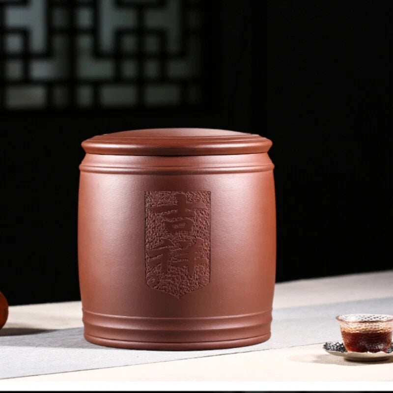 Original Ore Real Yixing Zisha Purple Clay Tea Canister Sealed Lid Storage Jar