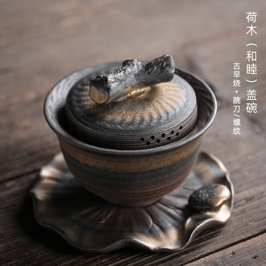 Tea Bowl Jumping Knife Teapot Teacup Kung Fu Tea Set Iron Glaze Tea Bowl