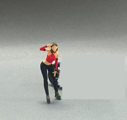 1:64 Scale Diorama Figure Model City Street Stylish Girl Boy Scene Display Model