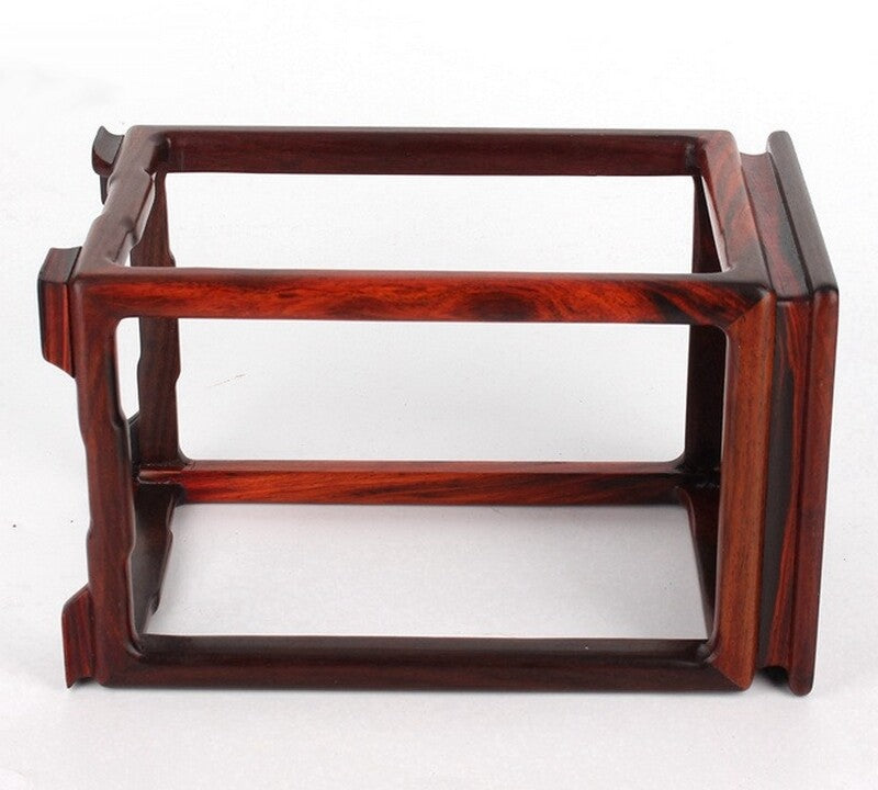 10" Rosewood Carved Pedestal Display Square Stand Rack Vase Bonsai Statue New