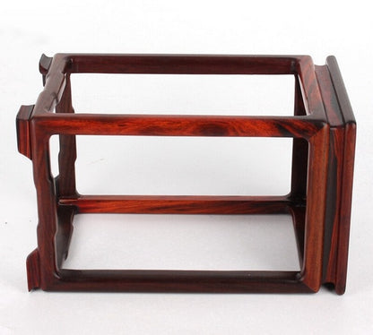 10" Rosewood Carved Pedestal Display Square Stand Rack Vase Bonsai Statue New