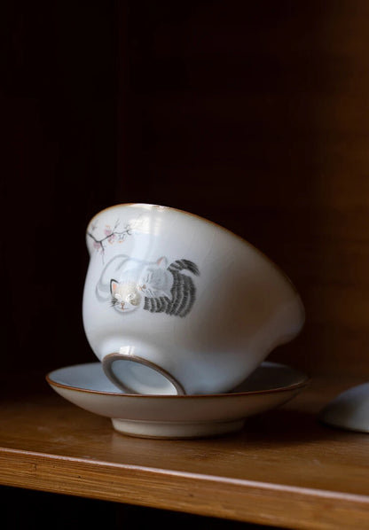 Ruyao Ceramic Covered Bowl Kung Fu Tea Set Household Collection Originality