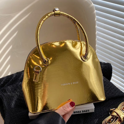 Women Shiny Bright Shell Bags Handbag Evening Clutch Patent Leather Versatile