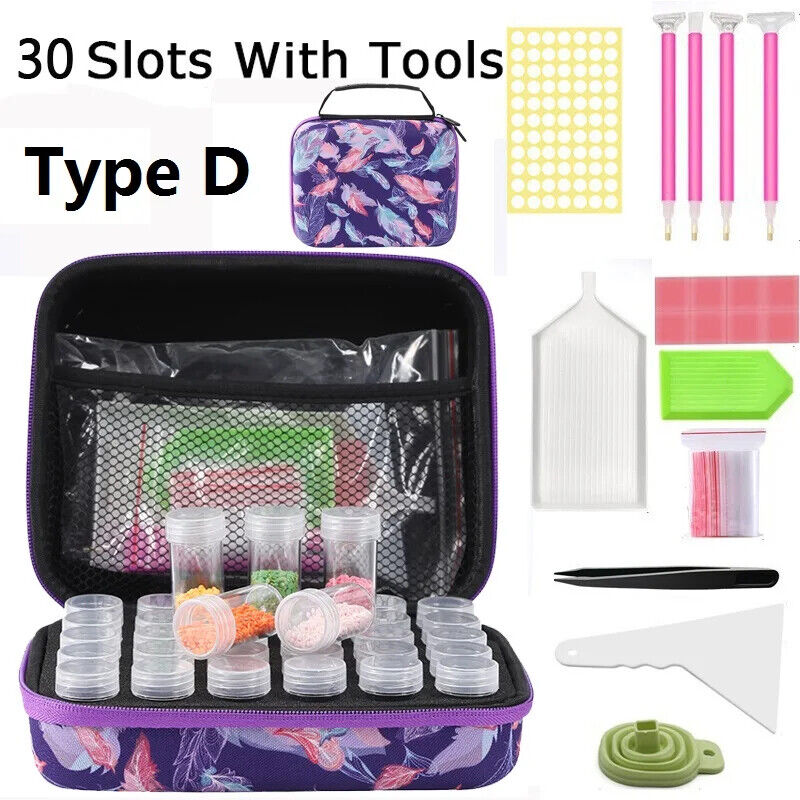 30 Bottles Diamond Painting Accessories Tools Storage Containers Bag Storage Box