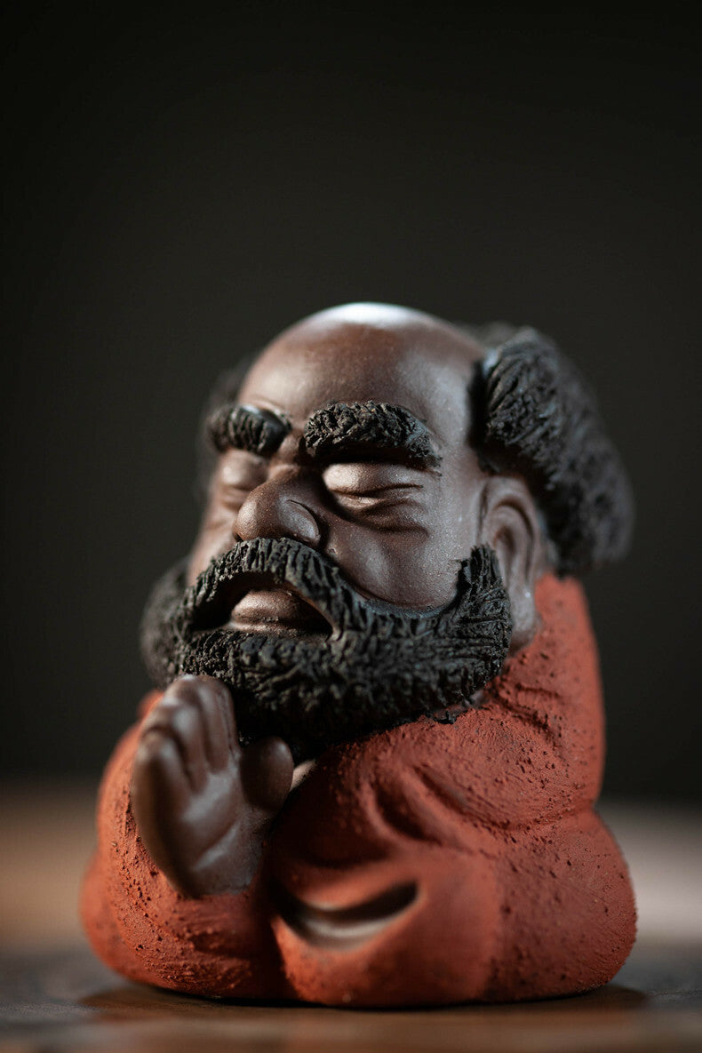 Yixing Zisha Pottery Arhat Damo Bodhidharma Dharma Buddha Tea Pet Decoration