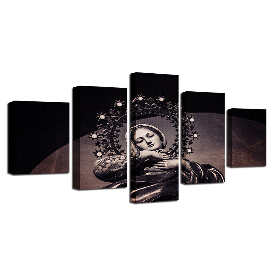 Mother of God Virgin Mary Potrait Canvas Print Painting Wall Art Home Decor 5PCS