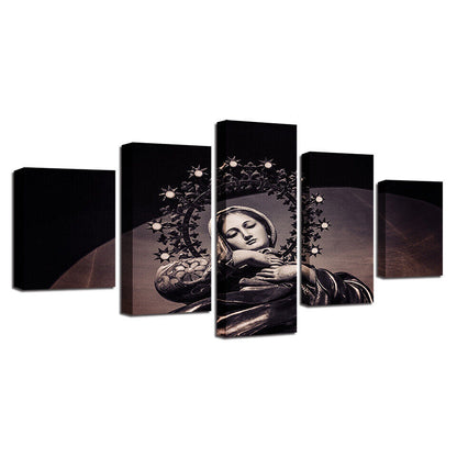 Mother of God Virgin Mary Potrait Canvas Print Painting Wall Art Home Decor 5PCS