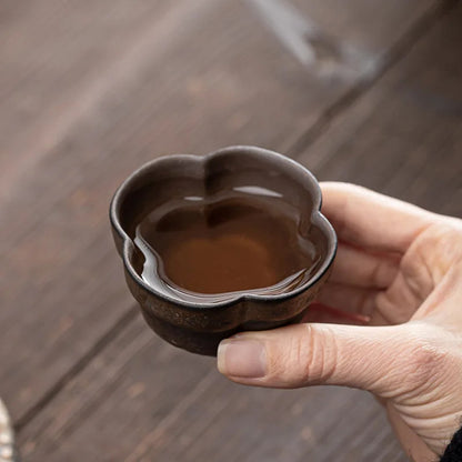 Coarse Pottery Gilding Iron Glaze Tea Cup Ceramic Kung Fu TeaCup Single Cup