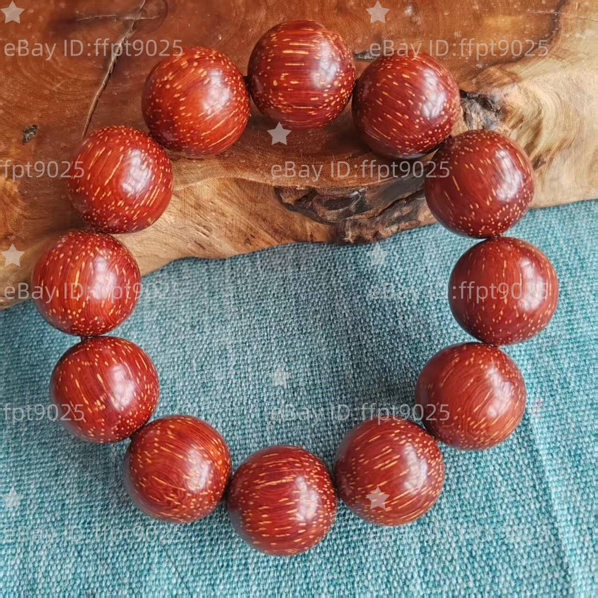 20mm Grade A Natural Starry Wood Prayer Beads Men Woman Buddha Blessing Bracelet